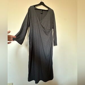 H&M Minimal Charcoal Long Maternity Sleeve Dress